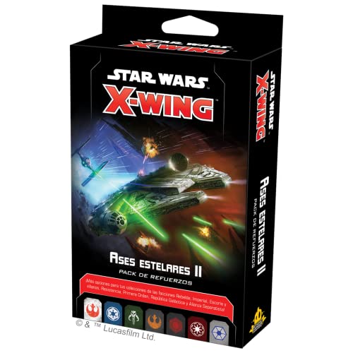 Atomic Mass Games - Star Wars X-Wing - Ases Estelares II Pack de Refuerzos - Juego de Miniaturas en Español