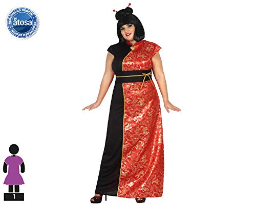 Atosa disfraz china mujer adulto vestido rojo XXL