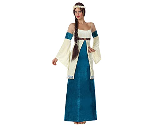 Atosa disfraz dama medieval mujer adulto noble azul XS