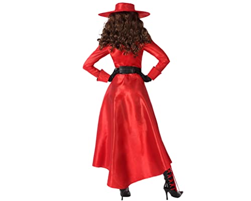 Atosa disfraz detective héroe cómic rojo mujer adulto M