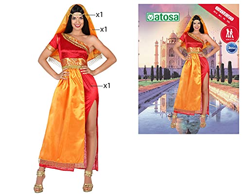 Atosa disfraz hindu mujer adulto naranja XS