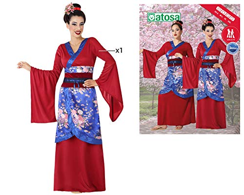 Atosa disfraz japonesa geisha rojo adulto M