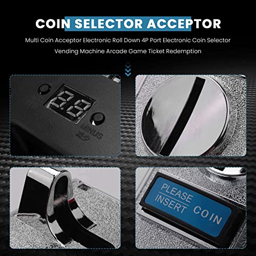 Augnongly 4X Multi Gettoneer Electrónico Roll Down 4P Port Selector de Monedas Electrónico Distribuidor Automático Arcade Game Reembolso del billete