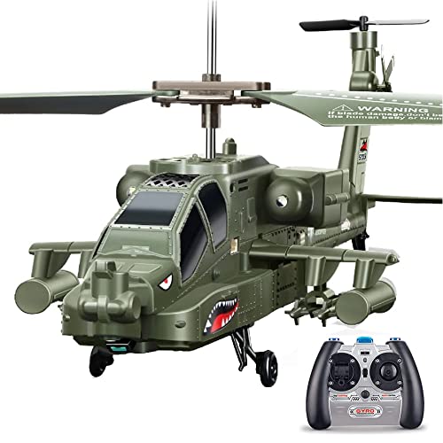 Avión RC de 2,4G, avión de Control remoto de 3,5 canales, modelo de combate militar Apache, helicóptero RC militar de simulación con giroscopio RTF para niños principiantes, juguetes eléctricos de int