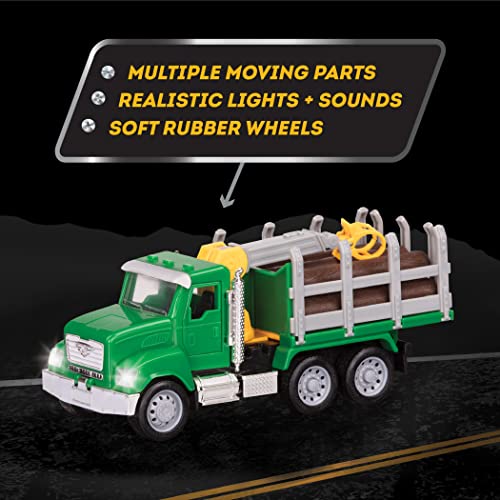 B. Driven by Battat WH1013Z - Micro Camión de Maderos - Camión de Juguetes con maderos, Partes movibles, Luces y Sonidos - Camiones y Juguetes de Construcción para niños de 3 años en adelante