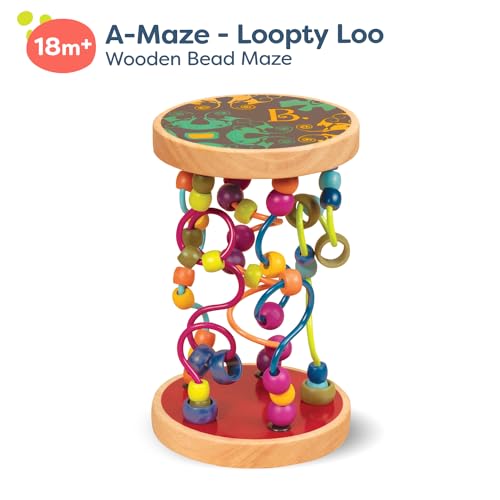 B. Toys – Laberinto de Bolitas – Laberinto de Madera – 47 Bolitas y 5 Laberintos – Juguete clásico para bebés, Chicos, niños – 18 Meses + – A-Maze - Loopty Loo