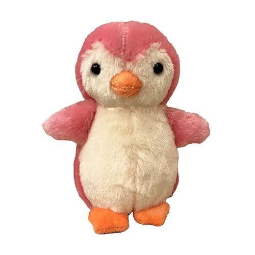 Babioms Peluche de pingüino, pingüino, 16 cm, peluche de pingüino, peluche esponjoso para jugar y acurrucarse, peluche suave para niñas, niños y bebés, juguete de peluche infantil (rosa)