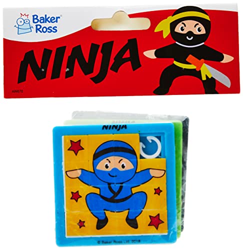 Baker Ross- Puzles deslizantes de ninjas (Pack de 4) para bolsas sorpresa o como idea de regalo infantil