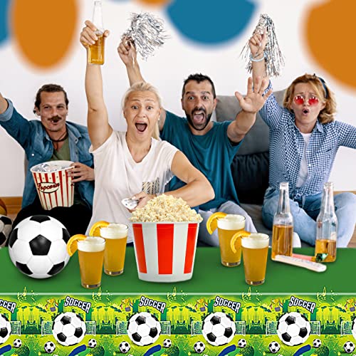 Bakiauli 3 Piezas Mantel de Futbol, Impermeables Manteles, Manteles de Fiesta Temáticos de Fútbol,Suministros para Fiestas de Cumpleaños, Decoraciones Al Aire Libre