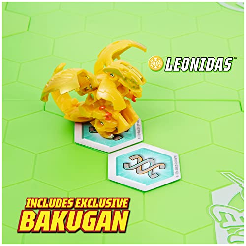 BAKUGAN Evolution EVO Battle Arena-Campo de Juego Desmontable, Color Verde neón con Exclusiva Aurelus Leonidas, Multicolor, Talla única (Spin Master 6062734)