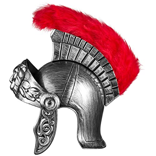 Balinco Casco Romano | Casco Romano Plateado | Guerrero | Luchador Romano | Gladiador Romano - para damas y caballeros como el accesorio perfecto para un disfraz romano