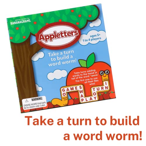 Bananagrams Appletters: Juego de gusanos de palabras para niños a partir de 5 años