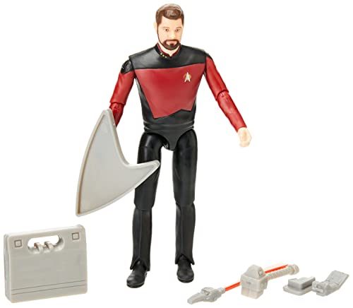 Bandai Figura de acción de Star Trek Commander Will Riker de 5 pulgadas de Commander Riker Star Trek The Next Generation | Figura articulada de juguete Star Trek TNG | Regalos de Star Trek y mercancía