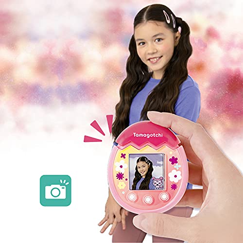 Bandai - Tamagotchi - Tamagotchi PIX - Flor rosa - Animal electrónico virtual con pantalla a color, botones táctiles, juegos y cámara - 42911