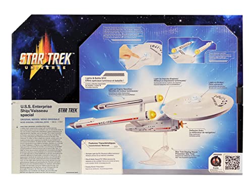 Bandai USS Enterprise NCC-1701 Modelo Star Trek con Luces, Sonidos y Soporte de exhibición | Regalos Starship | Auténticos Juguetes StarTrek de 18 Pulgadas, Multicolor