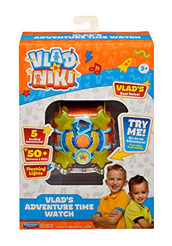 BANDAI- Vlad & Niki Vlad's Adventure Time Watch (Correa Azul) -Reloj de Juguete con Efectos de Voz y luz para Jugar de Aventura, Multicolor (Playmates P57711)