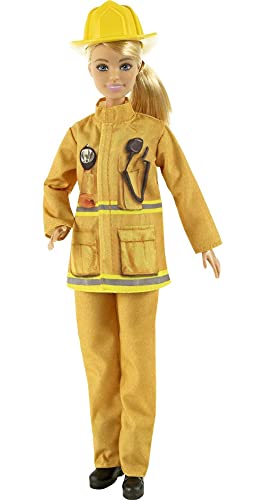 Barbie Bombera Muñeca con Traje de bombera, Perrito de Juguete y Accesorios para Luchar contra el Fuego (Mattel GTN83)