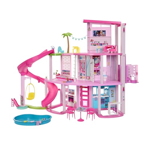 Barbie Dreamhouse 2023 Casa para muñecas de juguete de 3 plantas con +75 muebles y accesorios, +3 años (Mattel HMX10)