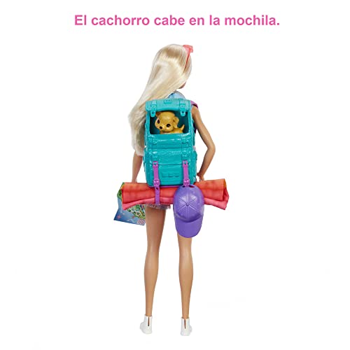 Barbie Muñeca Malibu It Takes Two de Acampada- Con Cachorro, Mochila y Saco de Dormir - 10+ Accesorios - Muñeca: 29 cm - Regalo para Niños de 3-7 Años, HDF73