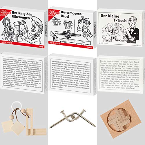 Bartl 500269 - Juego de rompecabezas de madera (9 puzzles), juego de habilidad para adultos y niños