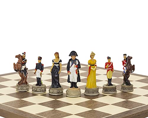 Batalla de Waterloo Juego de ajedrez temático pintado a mano por Italfama