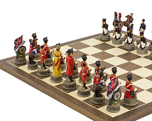 Batalla de Waterloo Juego de ajedrez temático pintado a mano por Italfama