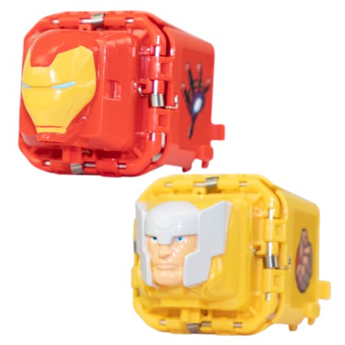 Battle Cubes Paquete de 2 Vengadores - Iron Man y Thor, Papel de Roca, Juego de Tijeras