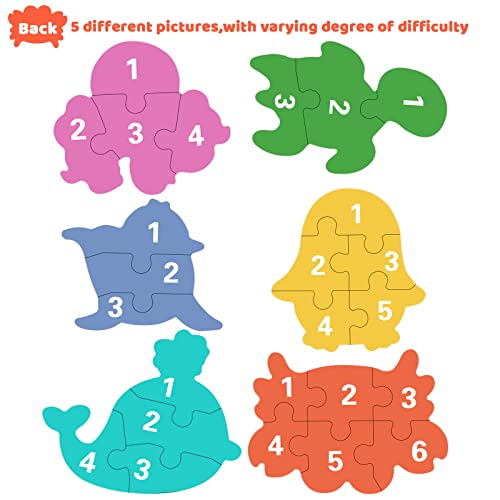BBLIKE Juguetes Montessori Puzzle Infantil para niños, puzle de Madera, 6 Pack Rompecabezas Puzzle Juguetes Bebes para Niños de 3 4 5 6 Años Montessori Educativos Regalos 3D Patrón Puzles
