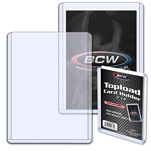 BCW 10 3 x 4 x 9mm Topload Holders 360pt Extra Thick Relic Jersey Cards