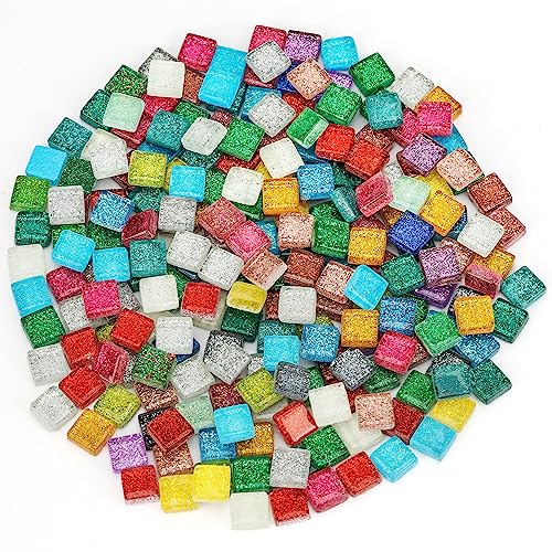 Belle Vous Pack de 200 Teselas para Mosaicos Manualidades de Acrílico - 1 x 1 cm Azulejos Colores Variados Forma Cuadrada - Mosaico Tesela Proyectos de Arte/Decorar en Casa