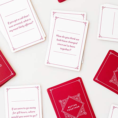 Better Together - Tarjeta de preguntas de juegos para parejas, 100 divertidas tarjetas de conversación románticas para parejas, juego de adultos, edición de amor, actividades de esta noche