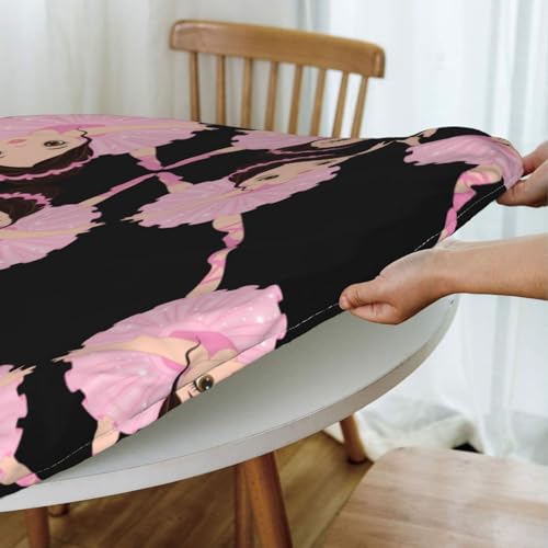 Bhcase Mantel redondo para mesa con imagen de bailarina bailarina: lavable y reutilizable, adecuado para decorar mesas redondas M