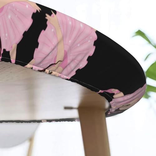 Bhcase Mantel redondo para mesa con imagen de bailarina bailarina: lavable y reutilizable, adecuado para decorar mesas redondas M