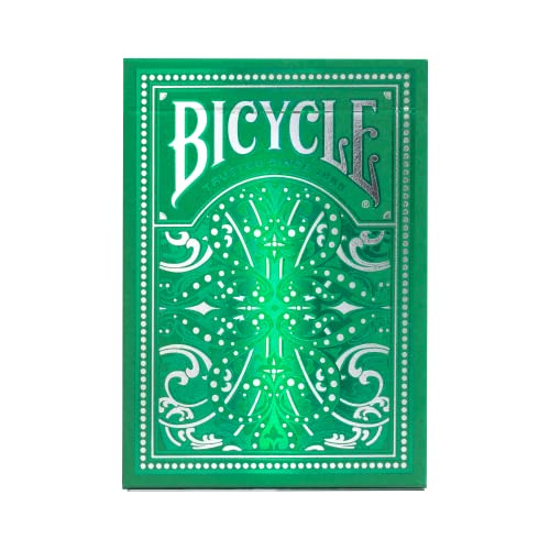 Bicycle Cartas Jacquard Premium, Plata y Verde Esmeralda, baraja de Cartas para coleccionistas y Magos