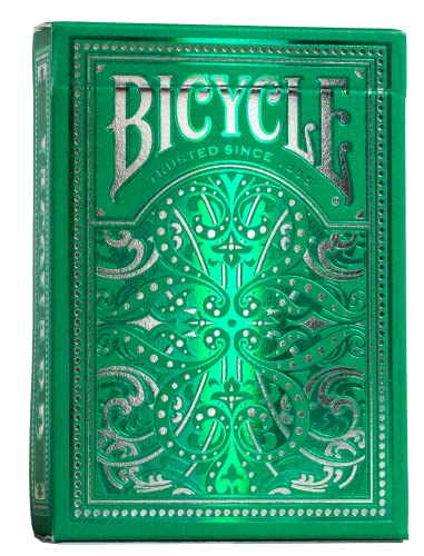 Bicycle Cartas Jacquard Premium, Plata y Verde Esmeralda, baraja de Cartas para coleccionistas y Magos