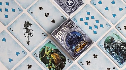 Bicycle World of Warcraft - Baraja de póquer oficial de WoW personalizada, incluye bolsa de cartas de cifrado (azul)