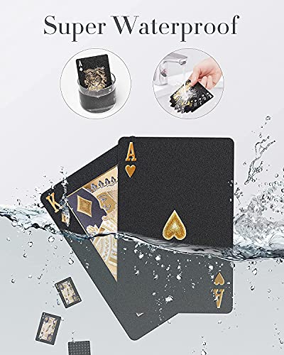 BIERDORF Baraja Poker Plastico Negro - Resistente al Agua Novedad Cartas de Poker Profesional