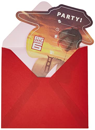 Big Hero 6 Baymax - tarjetas de invitación ROBOWABOHU GIGANTES con el sobre Kindergeburtstag NUEVO robot superhéroe