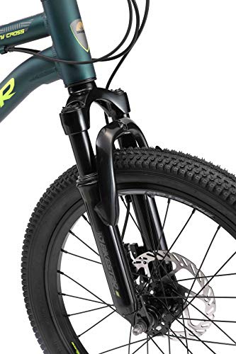 BIKESTAR Bicicleta de montaña de Aluminio Suspensión Doble Bicicleta Juvenil 20 Pulgadas de 6 años | Cambio Shimano de 7 velocidades, Freno de Disco | niños Bicicleta | Verde Oscuro