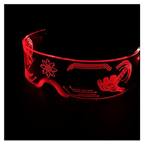 Binhe Gafas LED, gafas de neón, gafas de visera luminosas, 7 colores, recargable, estilo futurista, para fiestas de carnaval, discotecas, festivales de música, suministros de fiesta. (B)