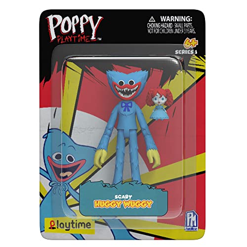 Bizak Poppy Playtime Figura de acción articulada de Huggy Wuggy Scary de 13 cm, Vienen con un Accesorios como en el Videojuego, Diferentes Personajes para coleccionar, a Partir de 6 años (64230014)