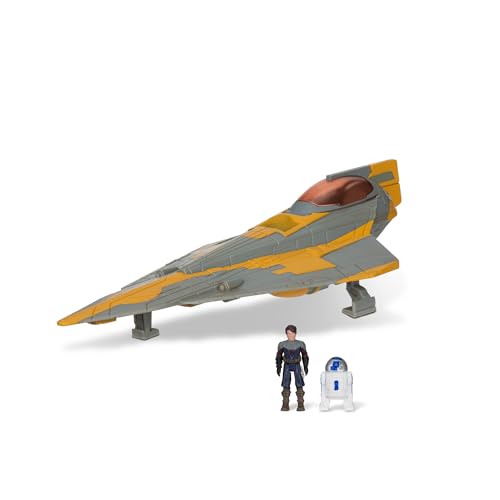 Bizak Star Wars Micro Galaxy Squadron Anakin Skywalker's Jedi Starfighter - Vehículo de Clase Starfighter de 12cm con Figuras de 2,5 cm (62610039)