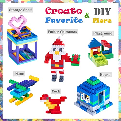 Bloques de construcción 1200 piezas compatibles con Lego, juego básico de ladrillos de construcción, bloques de construcción a granel, colores clásicos, bloques de construcción para niños de 6 años,