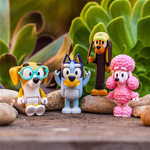 Bluey - Friends Figuras, Juguete de la Serie de Dibujos, con muñecos articulados de los Personajes de los Amigos, Coco, Snickers y Honey, Famosa (BLY01200), 4 Unidad (Paquete de 1)