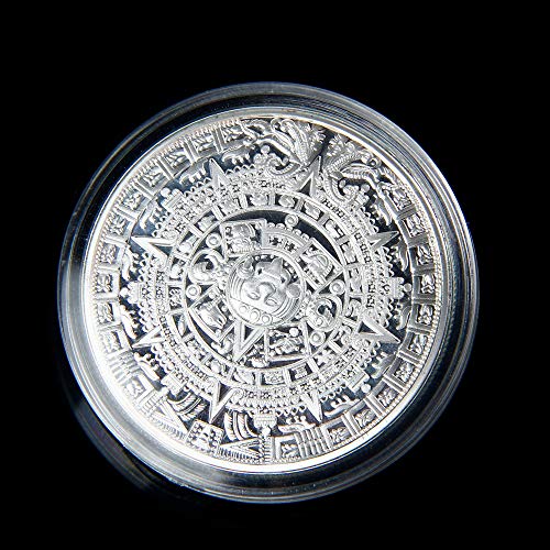 BODYART Aleación chapada en Plata Calendario Maya Azteca Moneda Conmemorativa Recuerdo Colección de Arte Regalo