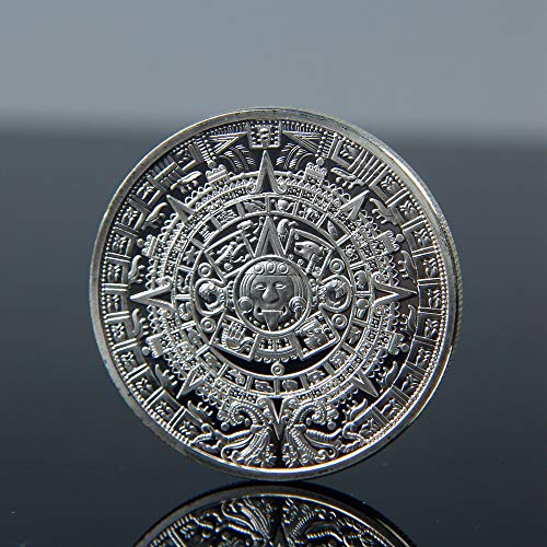 BODYART Aleación chapada en Plata Calendario Maya Azteca Moneda Conmemorativa Recuerdo Colección de Arte Regalo