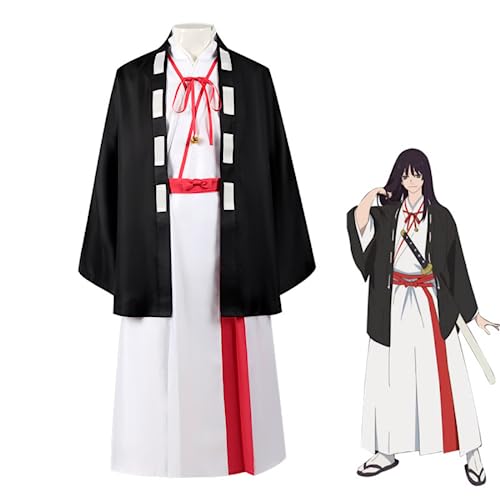 Bokerom Anime Hell's Paradise: Jigokuraku Toma Aza Role Play Clothing Halloween Cosplay Party Kimono Uniform Peluca Set (Suit,XXL)