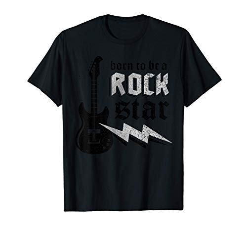 Born To Be Rock Star Guitarra Rock N' Roll Música Camiseta