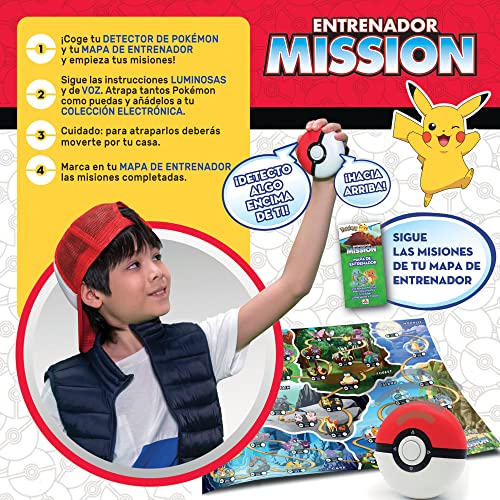 Borras - Pokémon Mission Juego de Mesa Interactivo, Conviertete en Entrenador Pokémon y Atrápalos a Todos. Juego de Entrenador, Aprende Datos Divertidos de tús Pokémones Favoritos (19442)