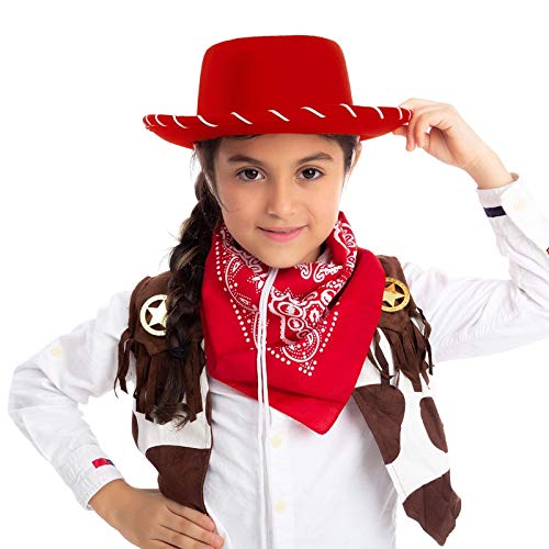 BOTCAM Accesorios Rojo 1 pieza Ropa y Decoraciones Sombreros de Baloncesto Fiesta Cowboy Pastel